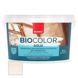 Декоративная пропитка Neomid Bio Color Aqua, белая 9 л