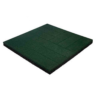 Плитка тротуарная резиновая Vitolit 500 х 500 х 30 мм, паркет, пуансон, зеленая