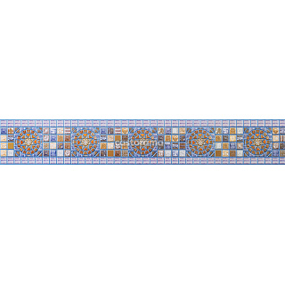 Панель ПВХ Регул Декопан Фриз Медальон синий, синяя, 957 х 146 х 0,4 мм