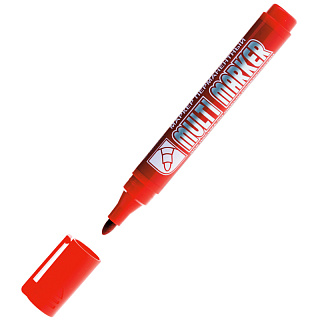 Маркер перманентный CROWN Multi Marker, красный, 3 мм