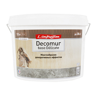 Покрытие структурное L'Impression Decomur base Delicate, белое, 12 кг